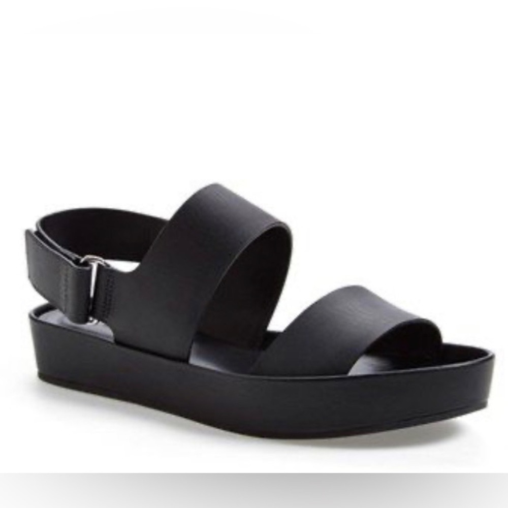 VINCE Marrett Platform Leather Sandals black size 6 - Picture 1 of 14